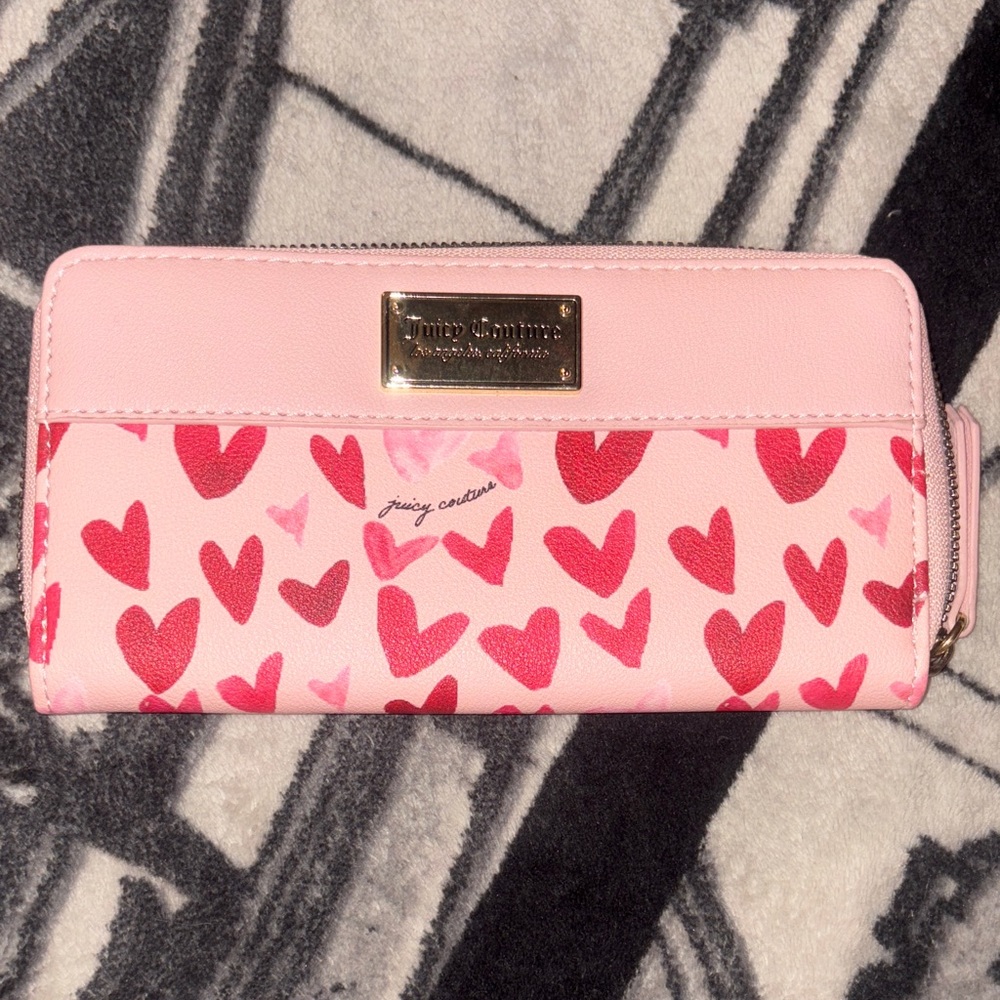 Juicy Couture Pink and Red Heart Wallet
